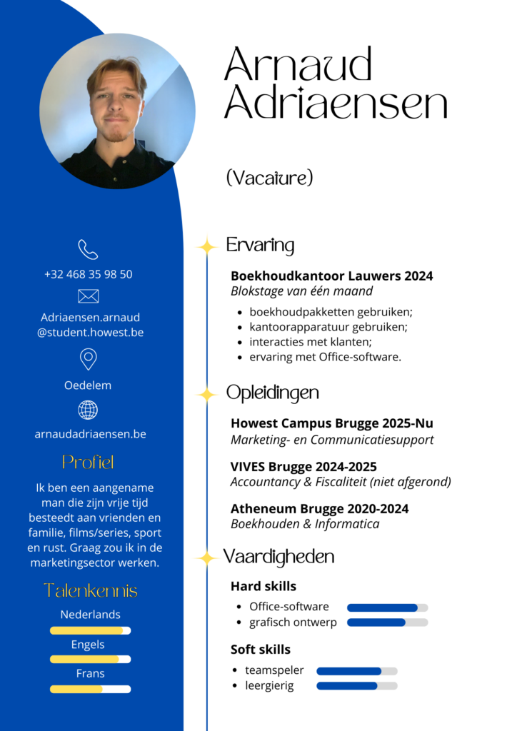 Mijn CV die ik gemaakt heb voor de toekomst.